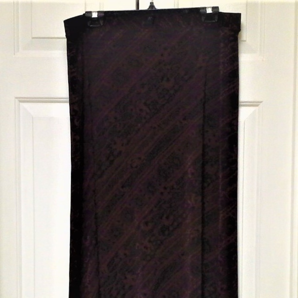 Black Brown Ikat Jacquard Design Modest Skirt